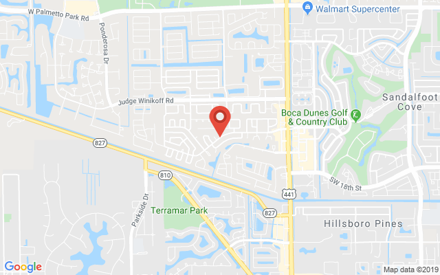 Google map image of location SW Sandalfoot Blvd, Boca Raton, FL 33428, USA